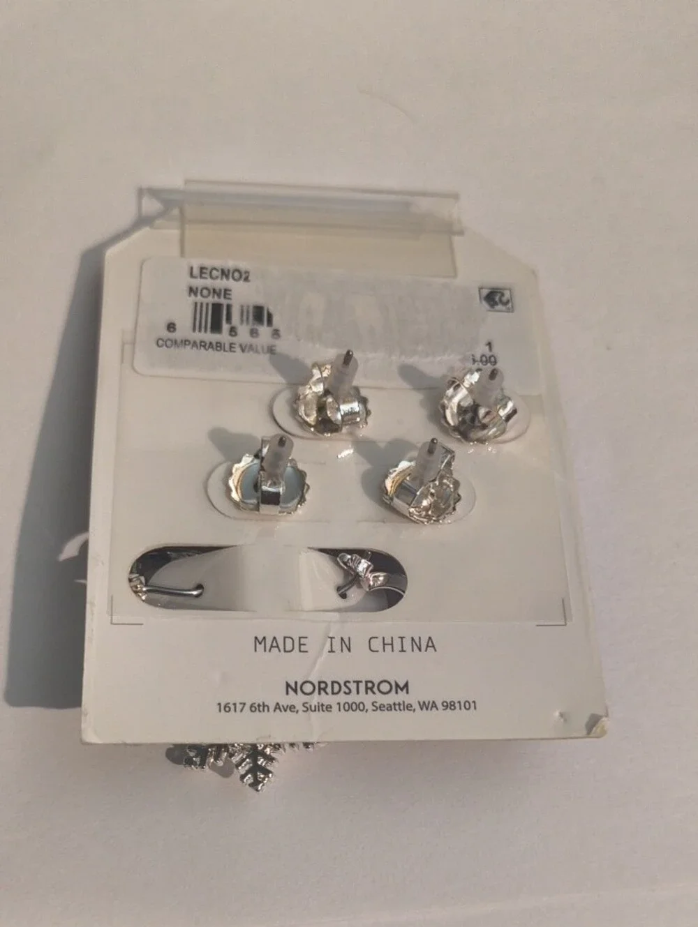 Leith Silver & Blue Snowflake and Mitten Earring Set NWT